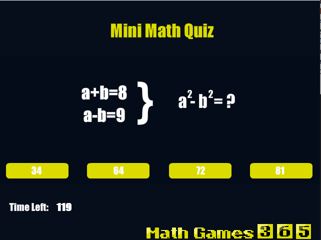 Mini Math Quiz