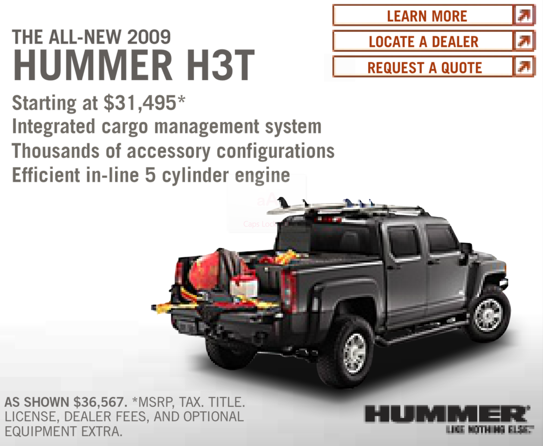 Hummer "The All-New 2009 Hummer H3T" 300x250