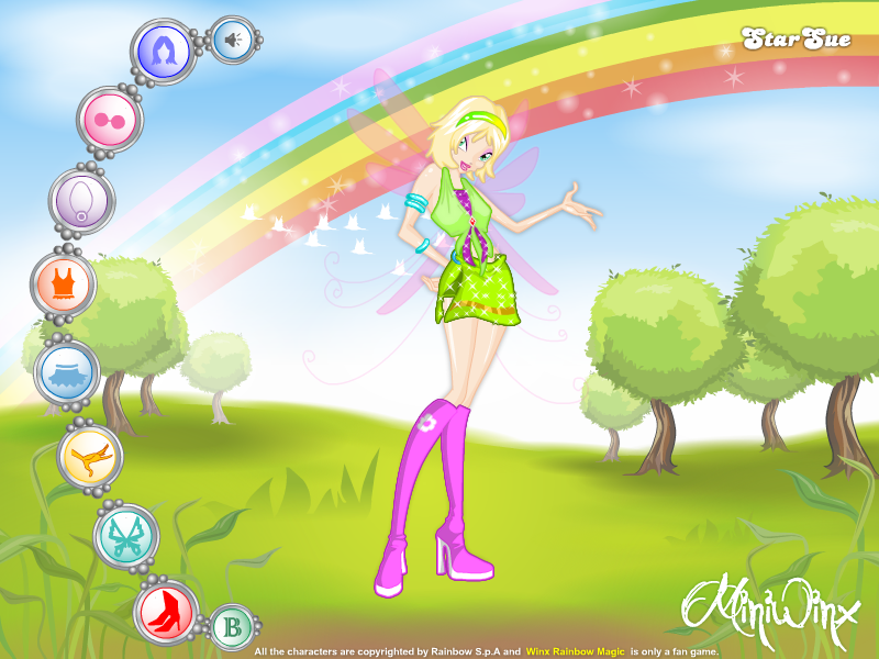 Winx Rainbow Magic Dressup Games