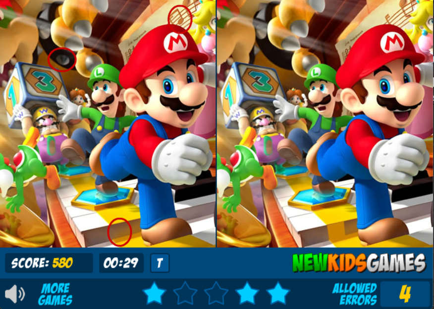 Super Mario Find The Differences