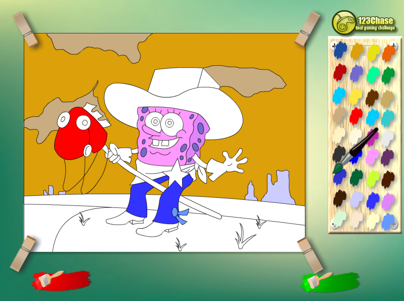 Cowboy SpongeBob Kids Coloring