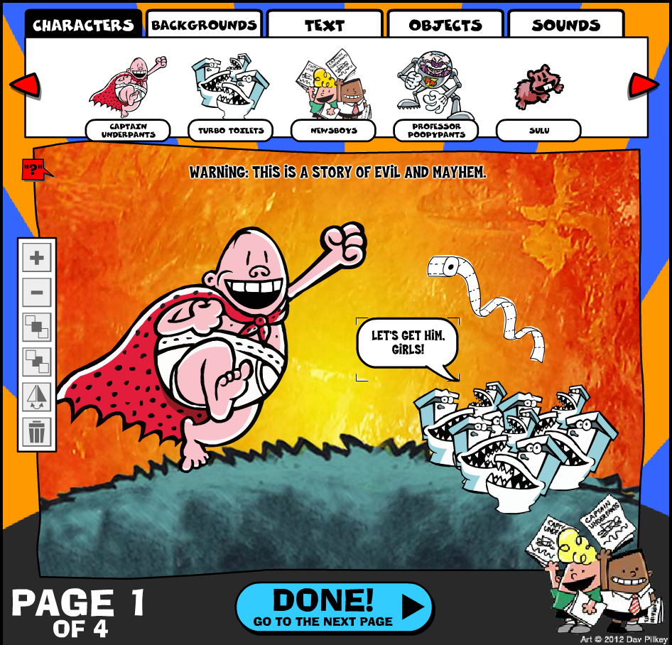 Captain Underpants Comic Generator