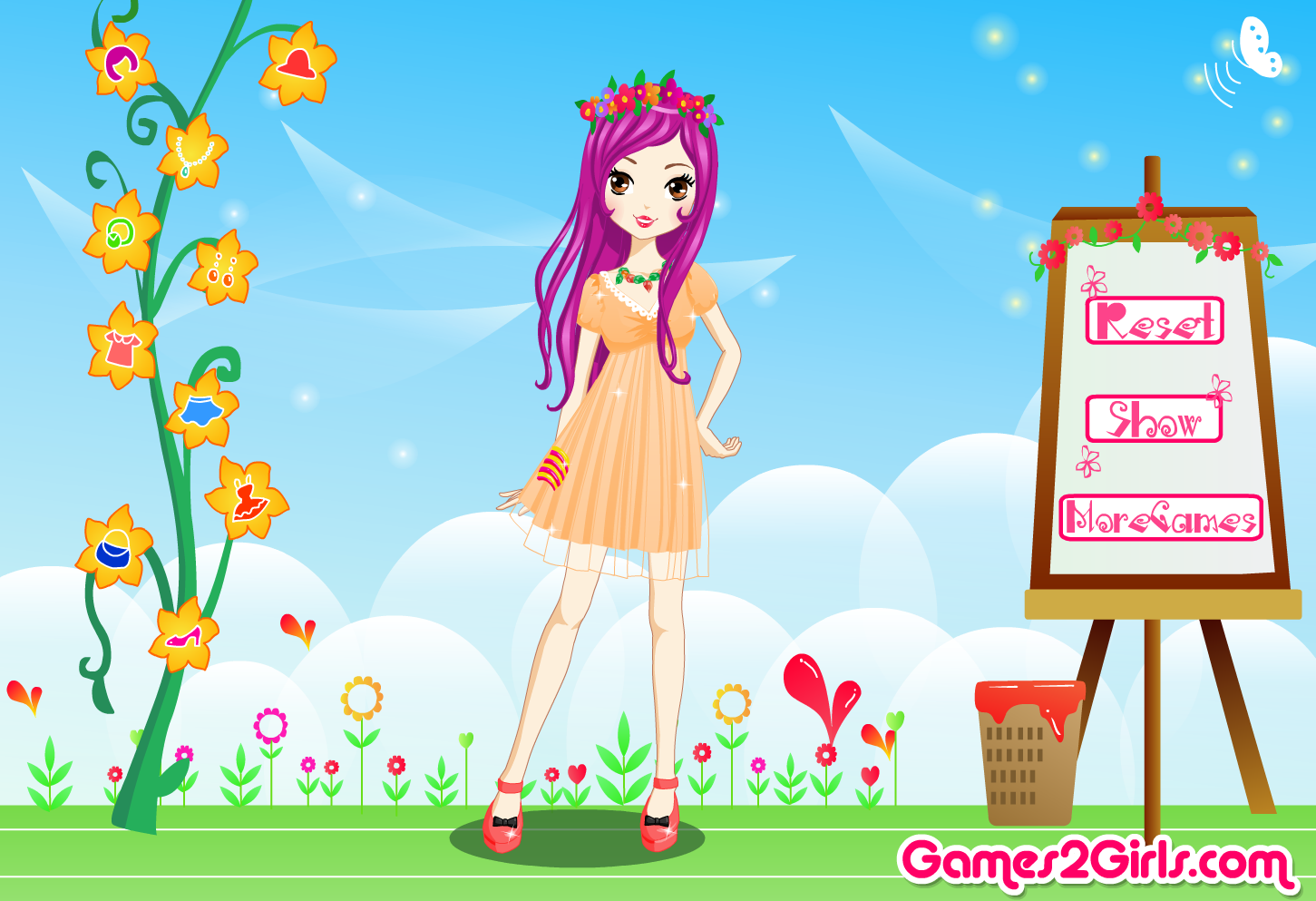 Spring girl dress up