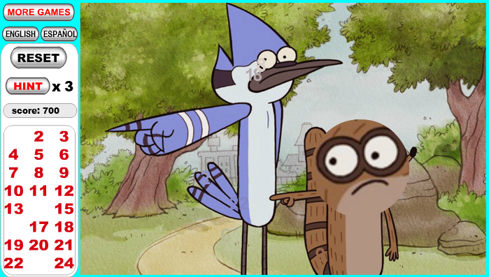 Regular Show Hidden Numbers