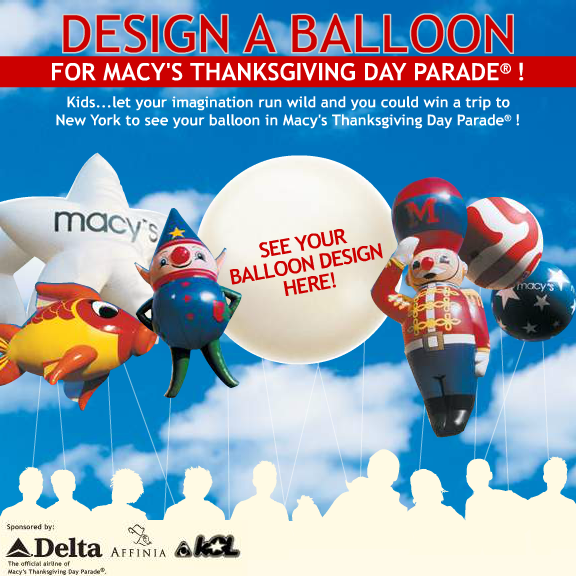 Design a Balloon for Macy's Thanksgiving Day Parade Advertisement