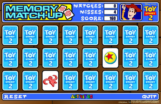Toy Story 2: Memory Match-Up