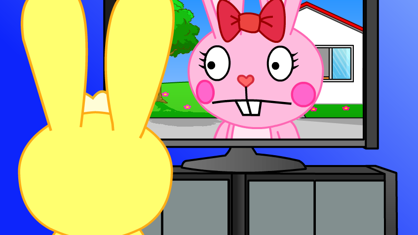 HTF Cuddles Watch TV like a laugh