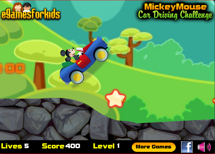 Mickey Mouse Car Driving Challenge