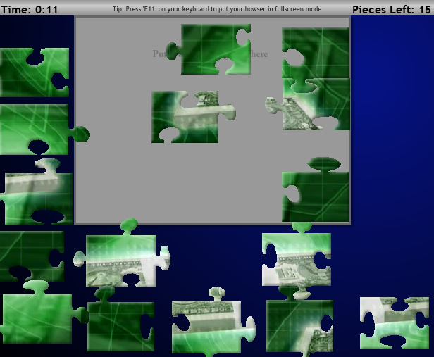 Spinning Cash Moving Jigsaw