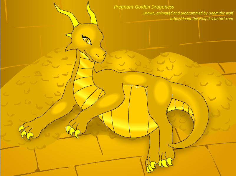 Pregnant golden dragoness