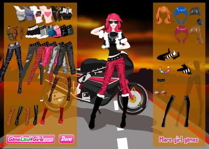 Sunset Biker Dress Up