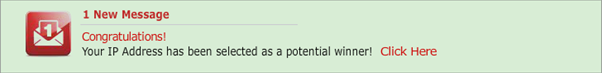 Congratulations! Your IP Address has been selected as a potential winner! Banner Ad