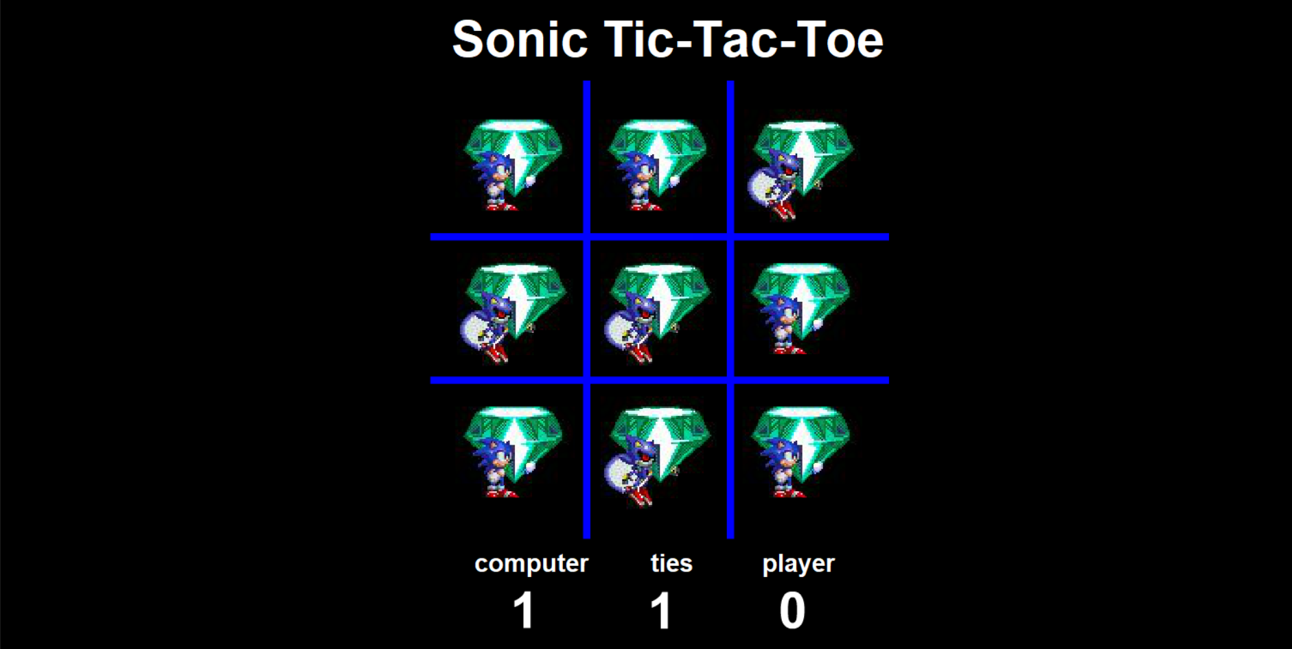 Sonic Tic Tac Toe