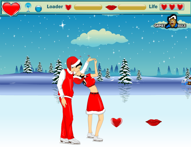 Christmas Skate Kissing