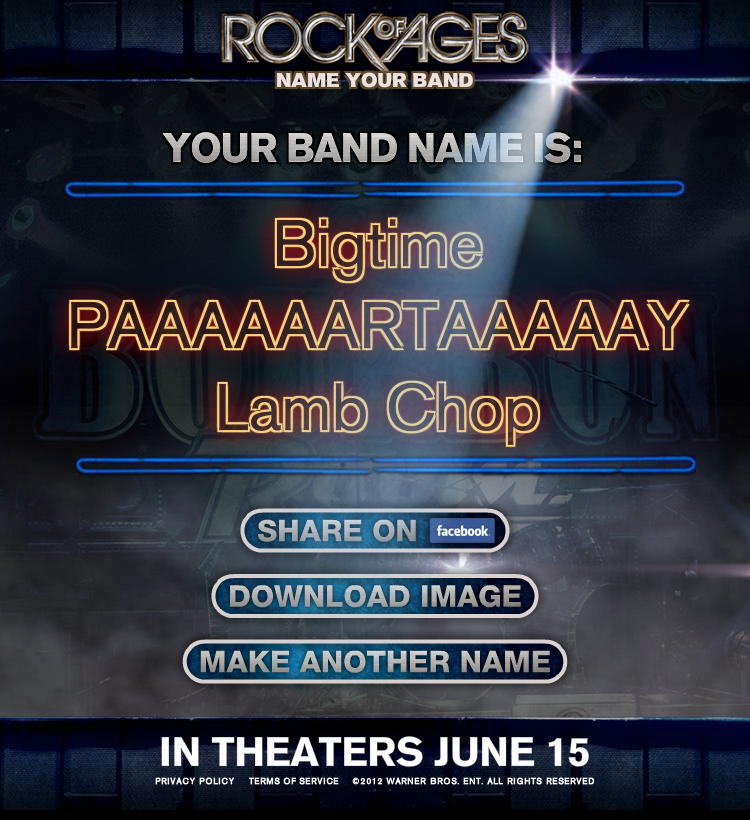 Rock of Ages: Name Your Band