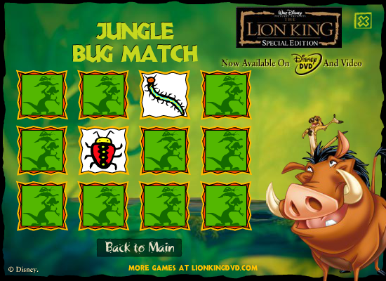 The Lion King Special Edition: Jungle Bug Match