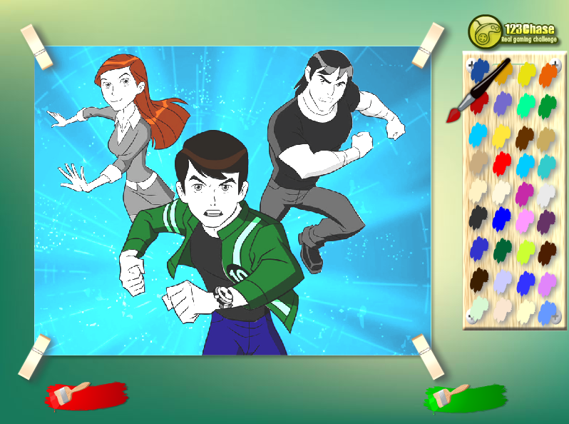 Ben 10 With Friends Kids Coloring