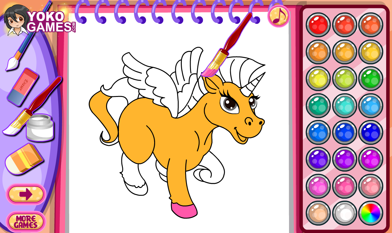 Horse & Unicorn Coloring Book