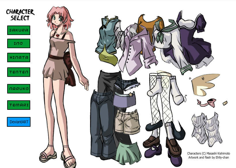 Dress up girls from Naruto anime