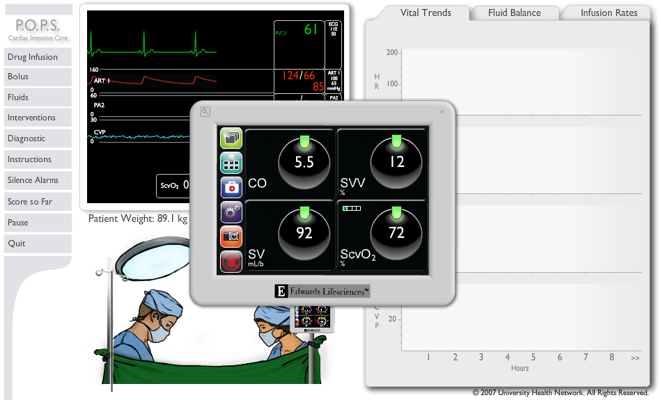 Peri-Operative Patient Simulation (P. O. P. S) - Intraoperative Patient Simulation - FlowTrac Version 7 Surgical