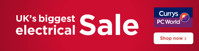 Currys PC World - UK's biggest electrical Sale Banner