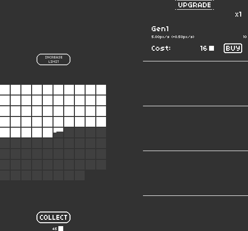 Pixels filling Squares