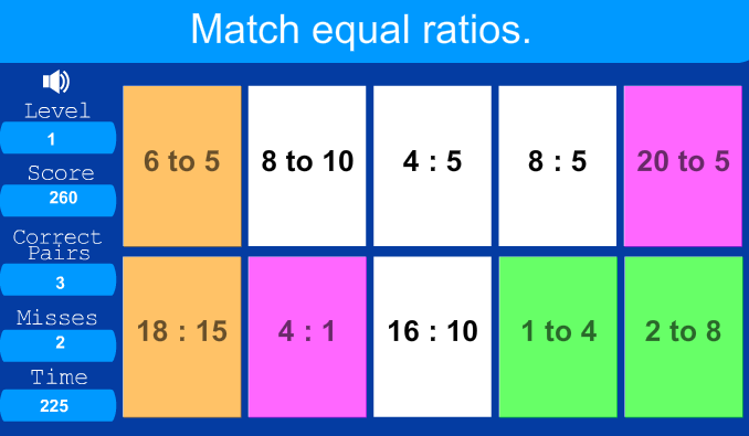 Matching Equal Ratios