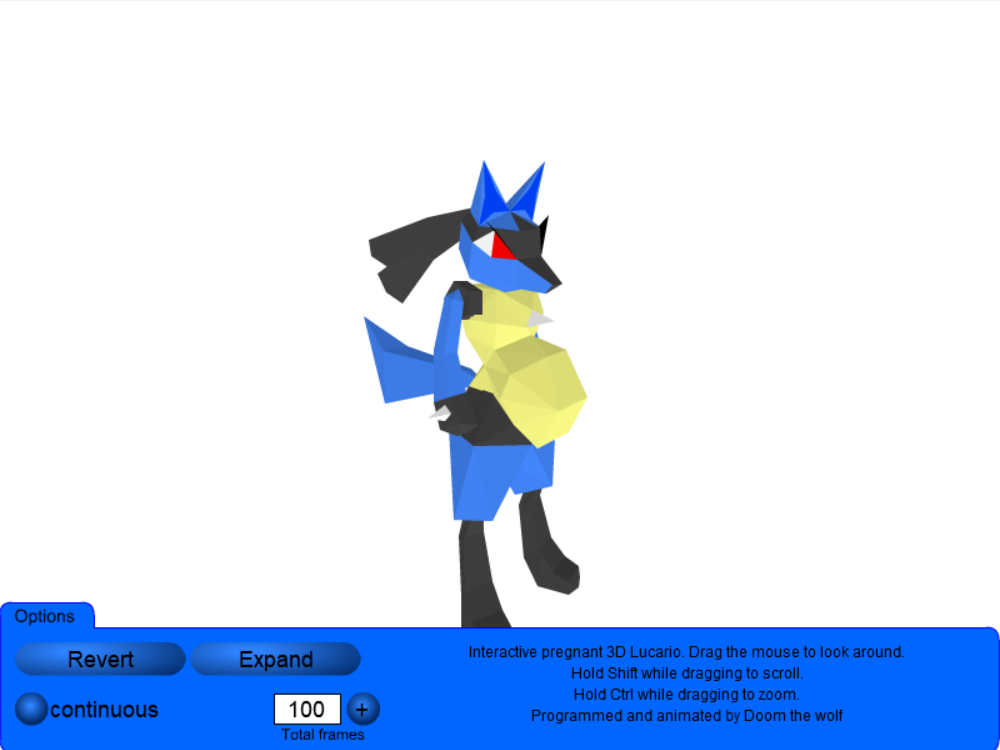 Interactive pregnant 3D Lucario