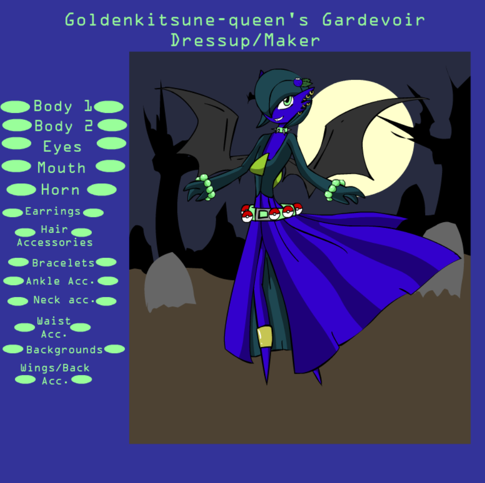Goldenkitsune-queen's Gardevoir Dressup/Maker