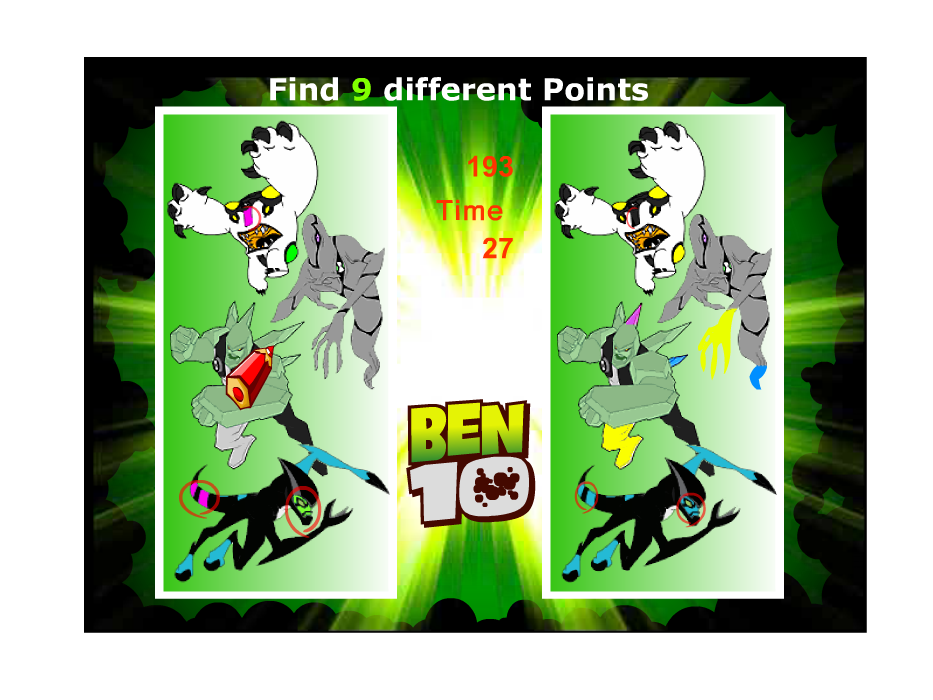 Ben 10 Find Different Points