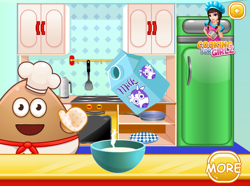 Pou Cooking Pancakes