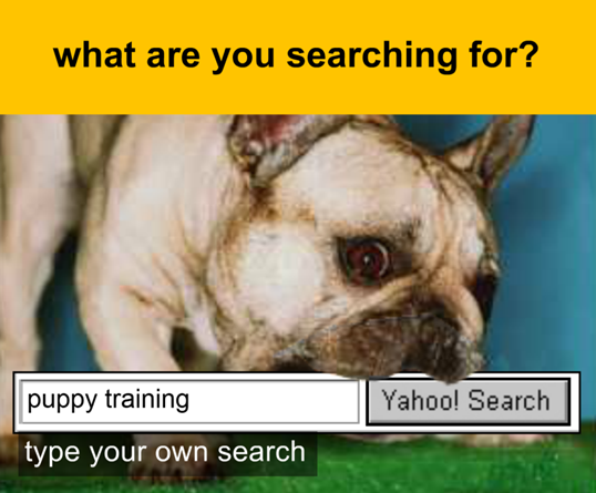 Yahoo! Search Puppy Training Banner Ad