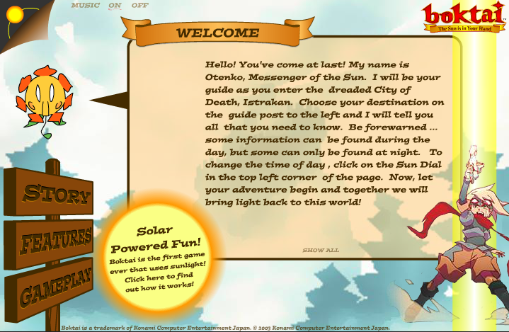 Boktai: The Sun Is in Your Hand Microsite