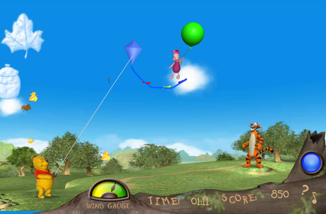 Pooh's Playful Kite Flight