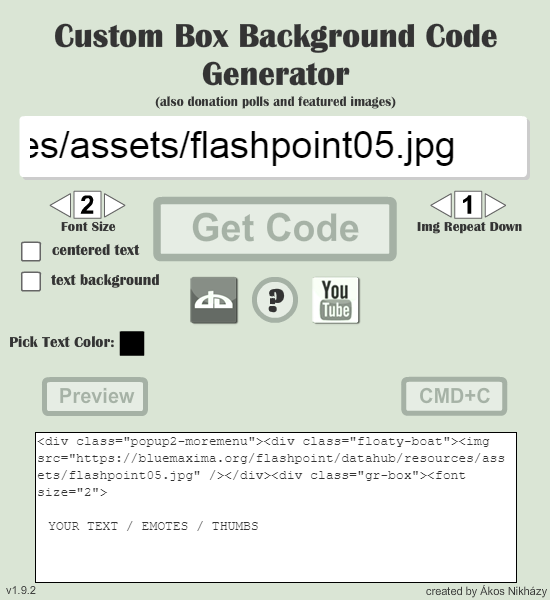 Custom Box Background Code Generator