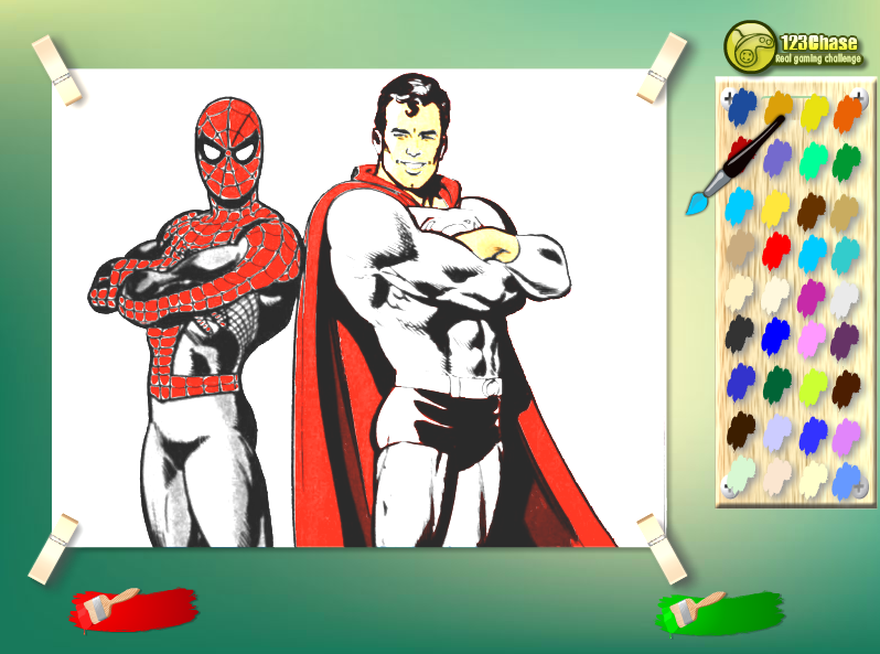 Spidey and Superman Kids Coloring