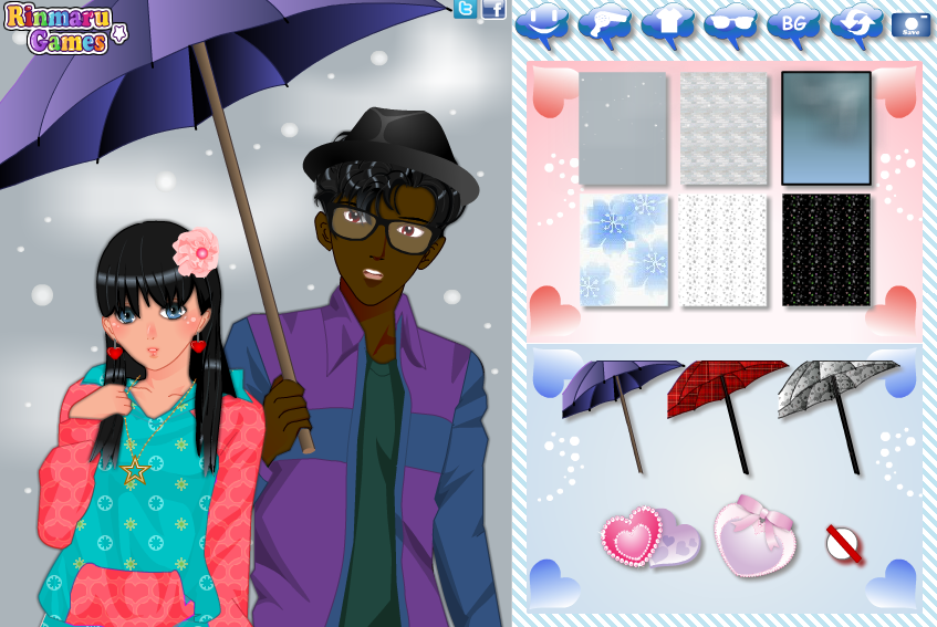 Anime Winter Couple Dress Up Game