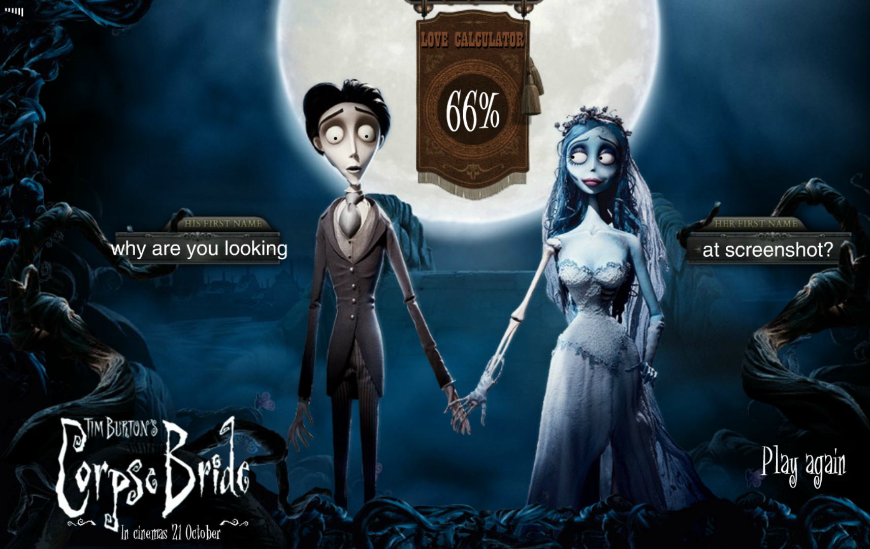 Corpse Bride - Love Calculator