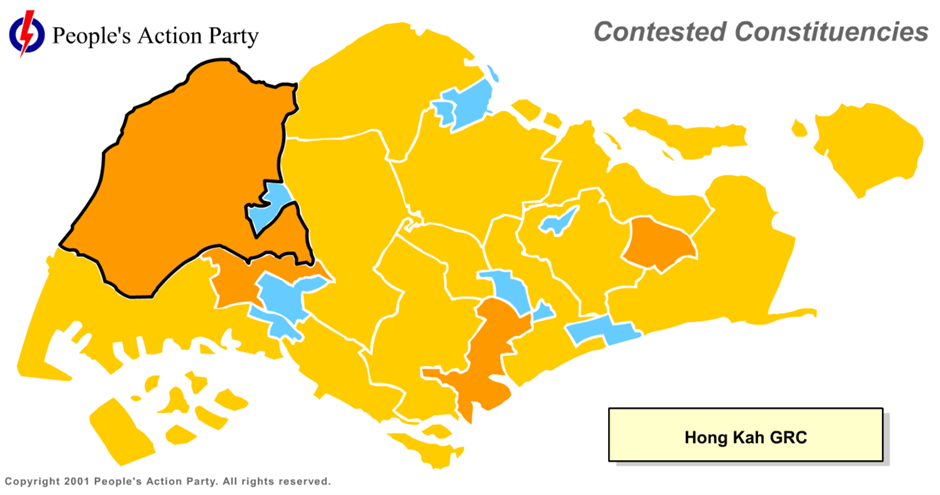 2001 Singapore General Election – People’s Action Party Contested Boundaries