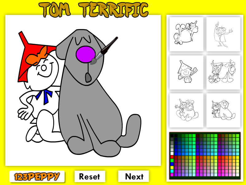 Tom Terrific Online Coloring Game