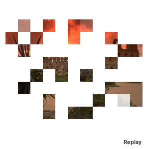 Ruins With Fading Squares