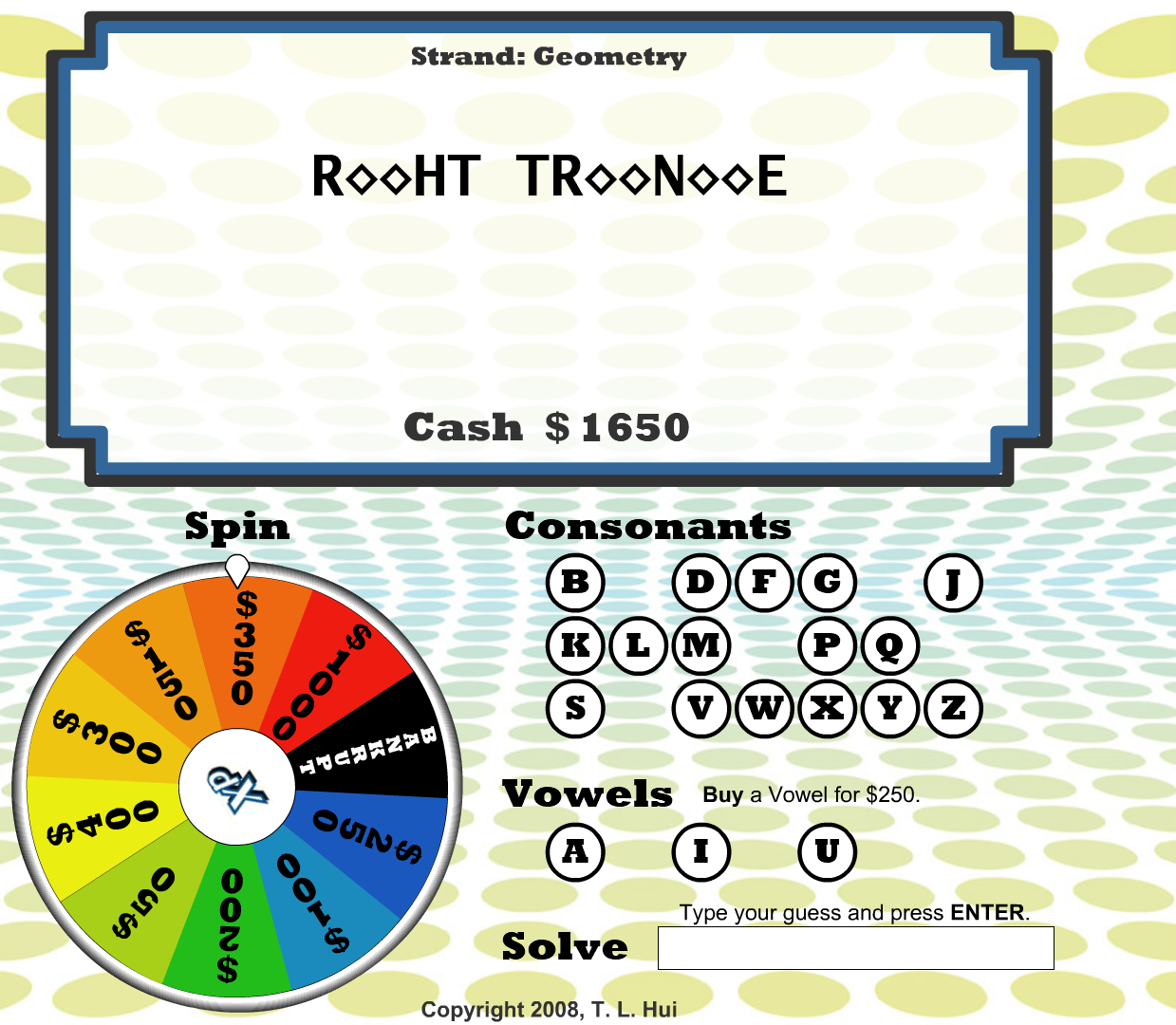 Wheel of Fortune - Geometry Edition