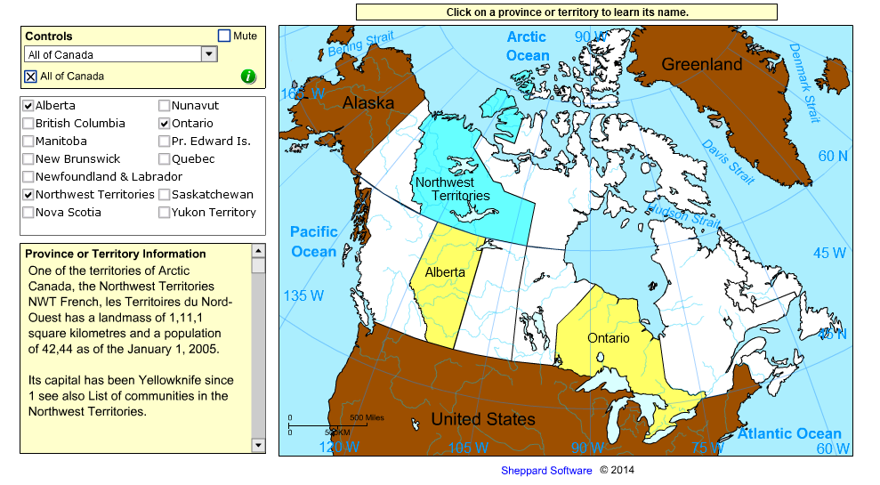 Canadan Geography - Provinces