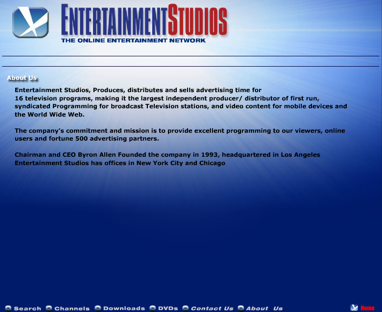 Entertainment Studios Microsite