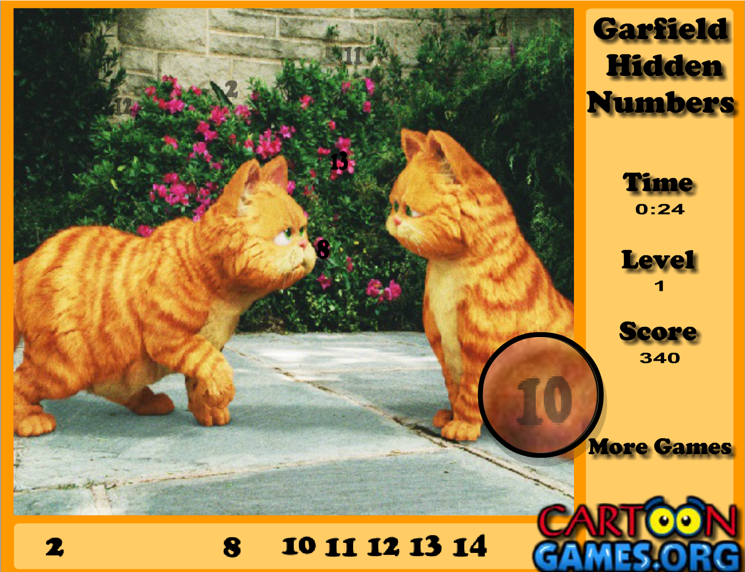 Garfield Hidden Numbers