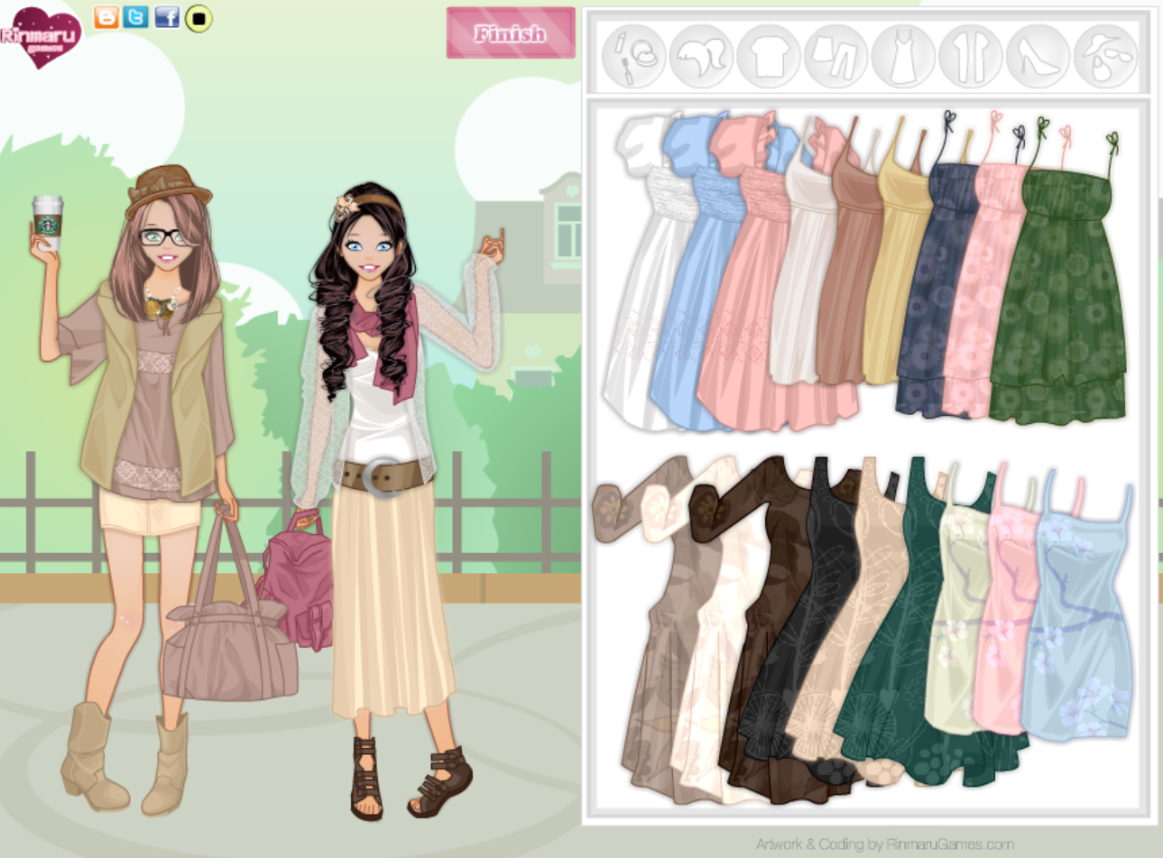 Boho Chic Sisters Dress Up Game