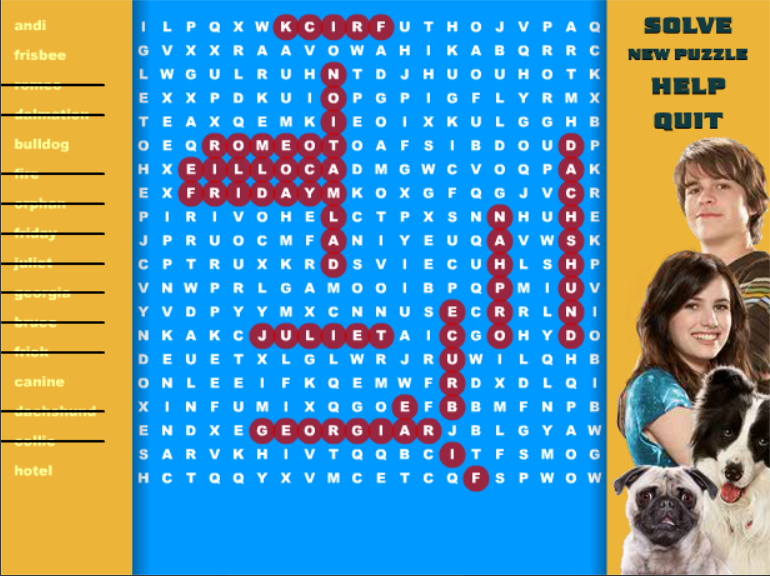 Hotel For Dogs Word Search