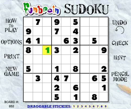 Funbrain Sudoku