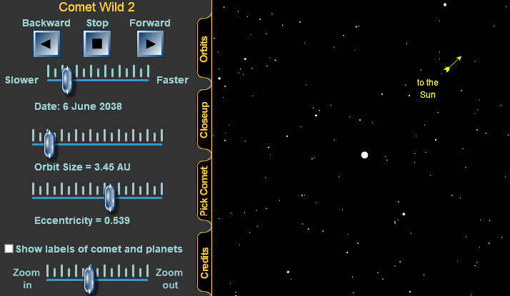 Interactive Comet Animation