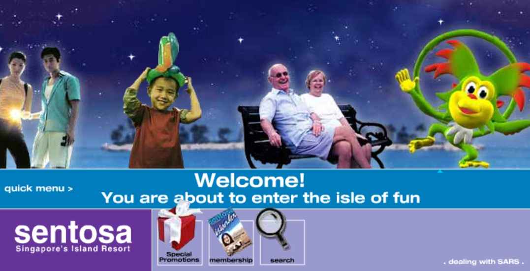 Sentosa Home Page (Night)